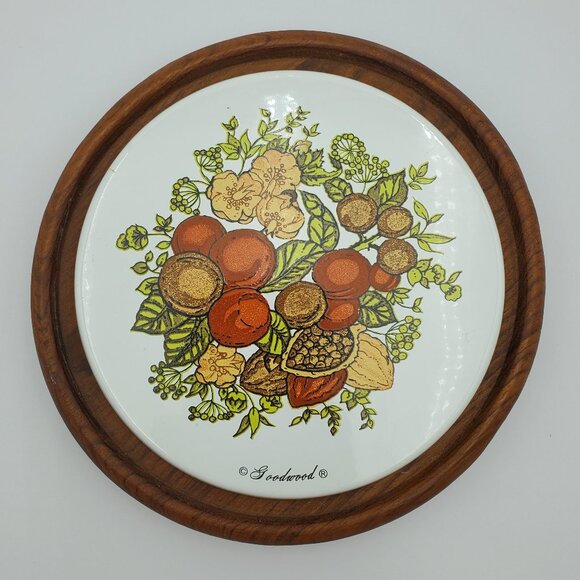 Goodwood Spice of Life Trivet Spice O'Life Cheese Charcuterie Teak Ceramic Plate - Picture 8 of 8